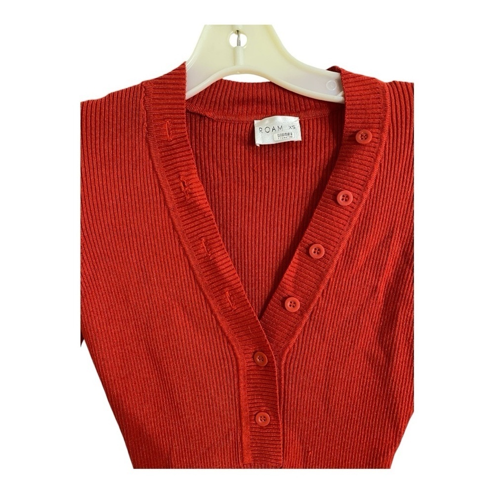 ROAM Cordoba Midi Dress Long Sleeve Sweater Sheath in Red Rib Knit Size XS - Picture 8 of 10